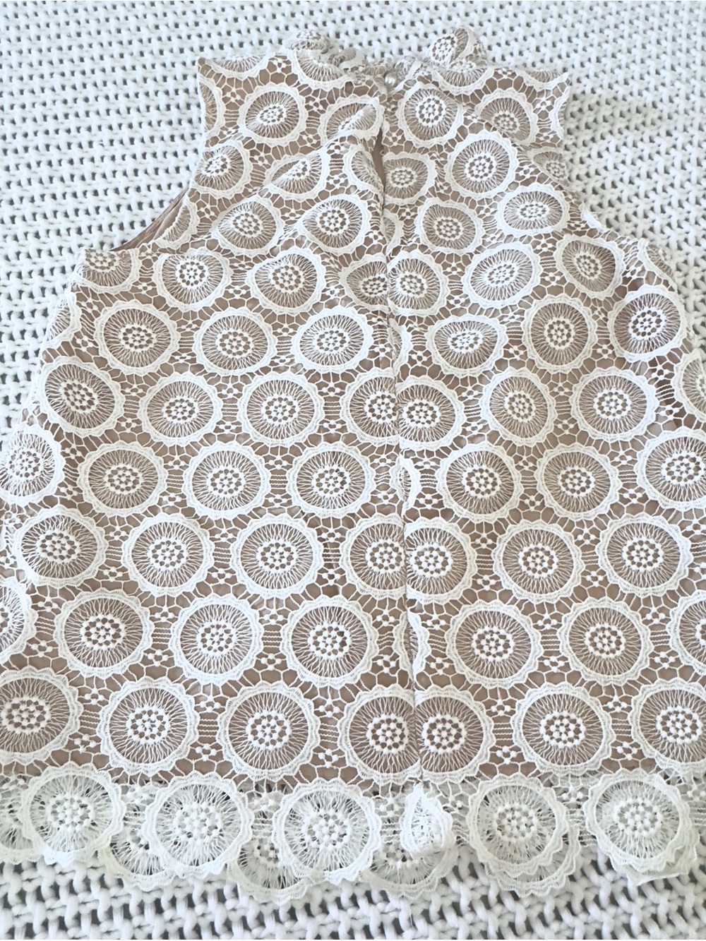 Lace Top Preston York Sleeveless Mock Neck Floral Lace Shift Size 14